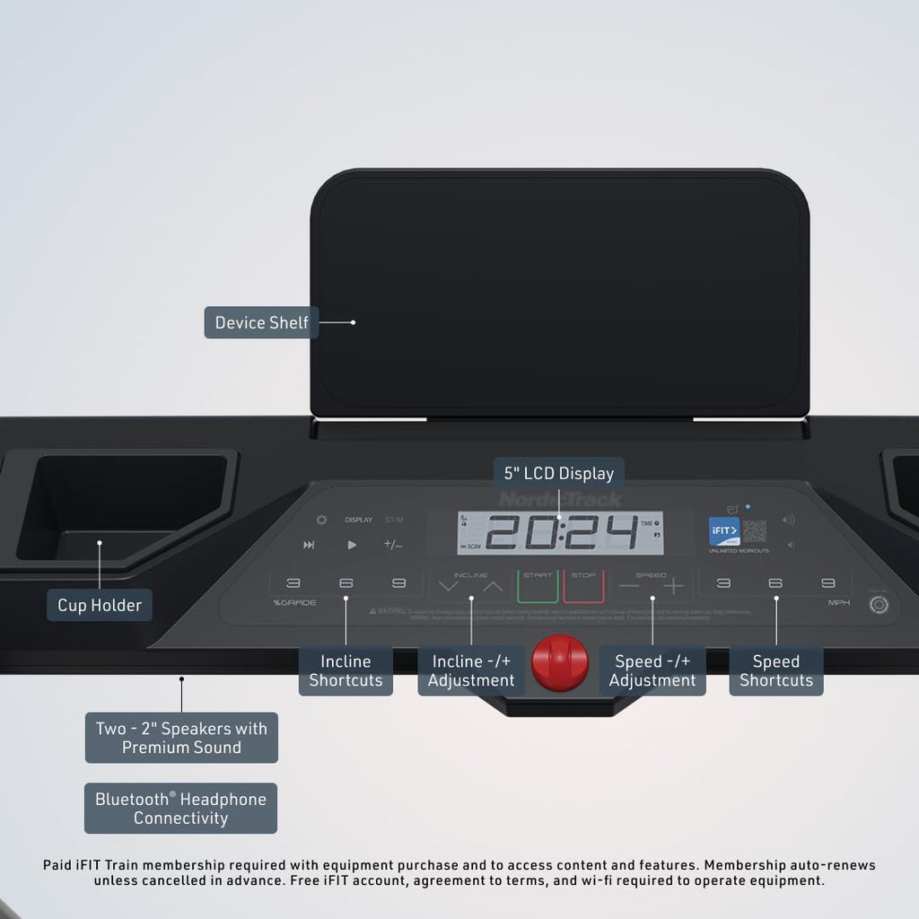 NordicTrack T Series: Perfect Treadmills for Home Use, Walking Treadmill with Incline, Bluetooth Enabled, 136 kg User Capacity