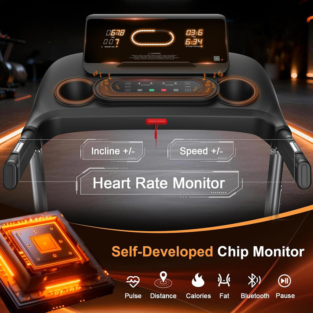 KITOPA Foldable Treadmill for Home 20km/H 18% Auto Incline 180KG Heavy Duty