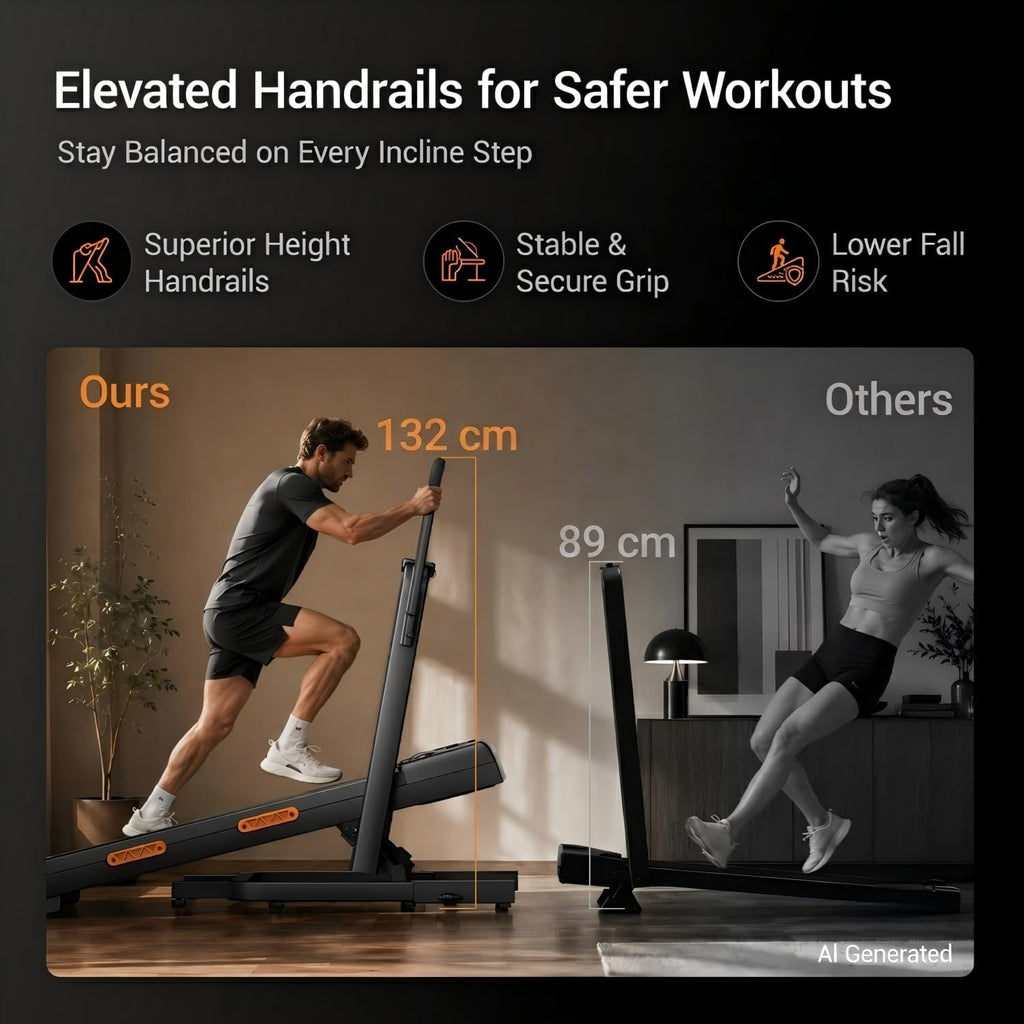 40% Manual Incline Walking Pad, 1-10KM/H Treadmills for Home, Max.159KG