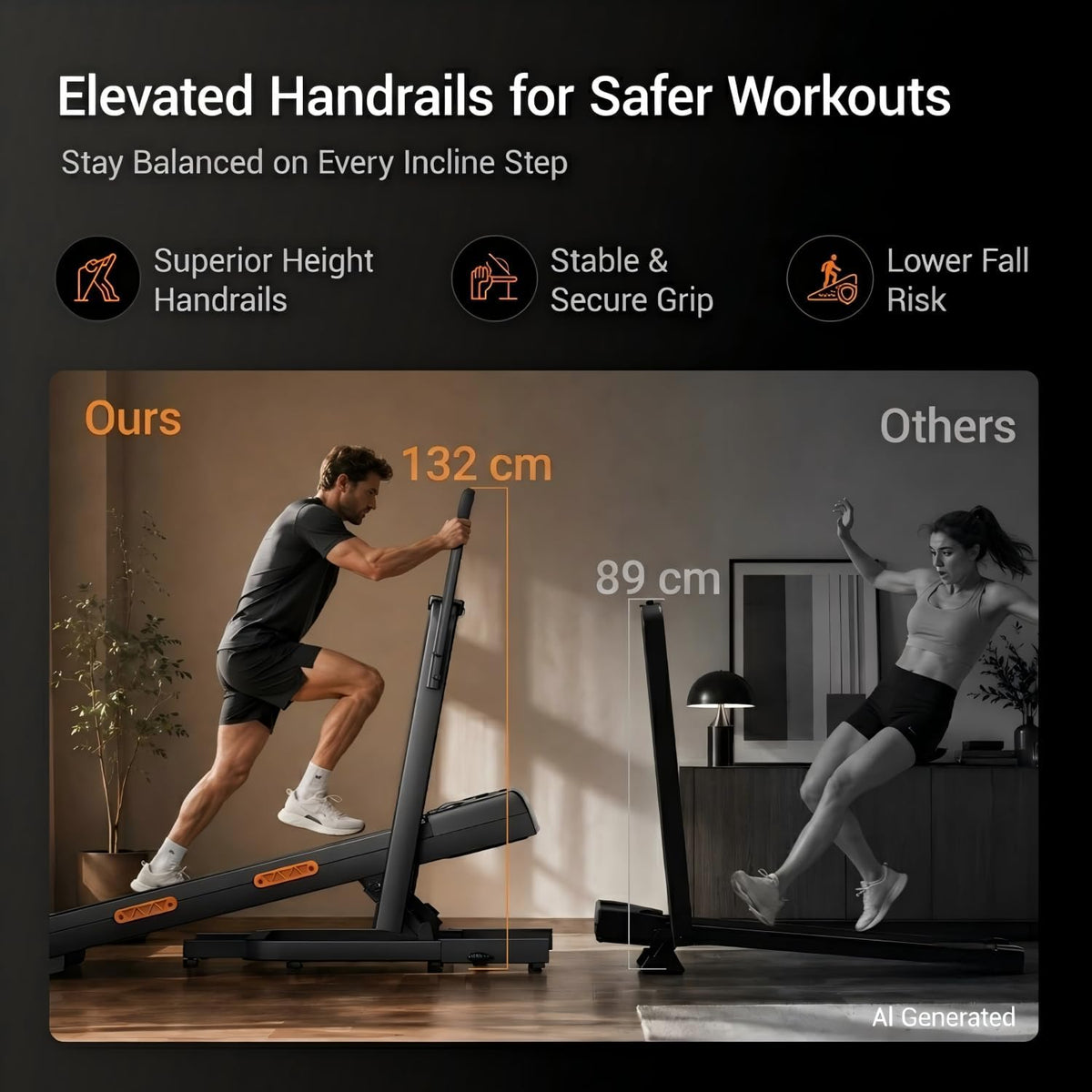 40% Manual Incline Walking Pad, 1-10KM/H Treadmills for Home, Max.159KG