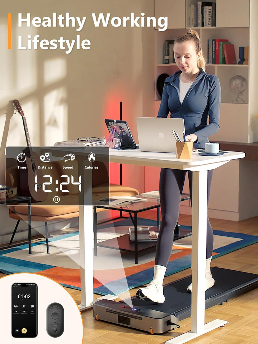 WalkingPad Z1 Foldable Under Desk Treadmill 6Km/h, Compact Home Walking Pad