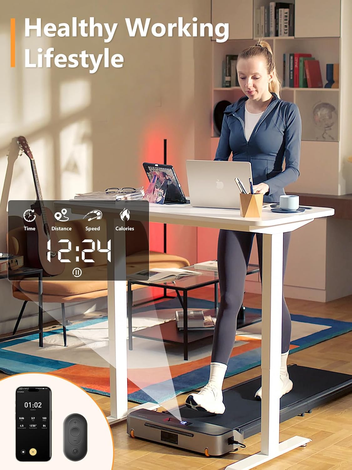 WalkingPad Z1 Foldable Under Desk Treadmill 6Km/h, Compact Home Walking Pad