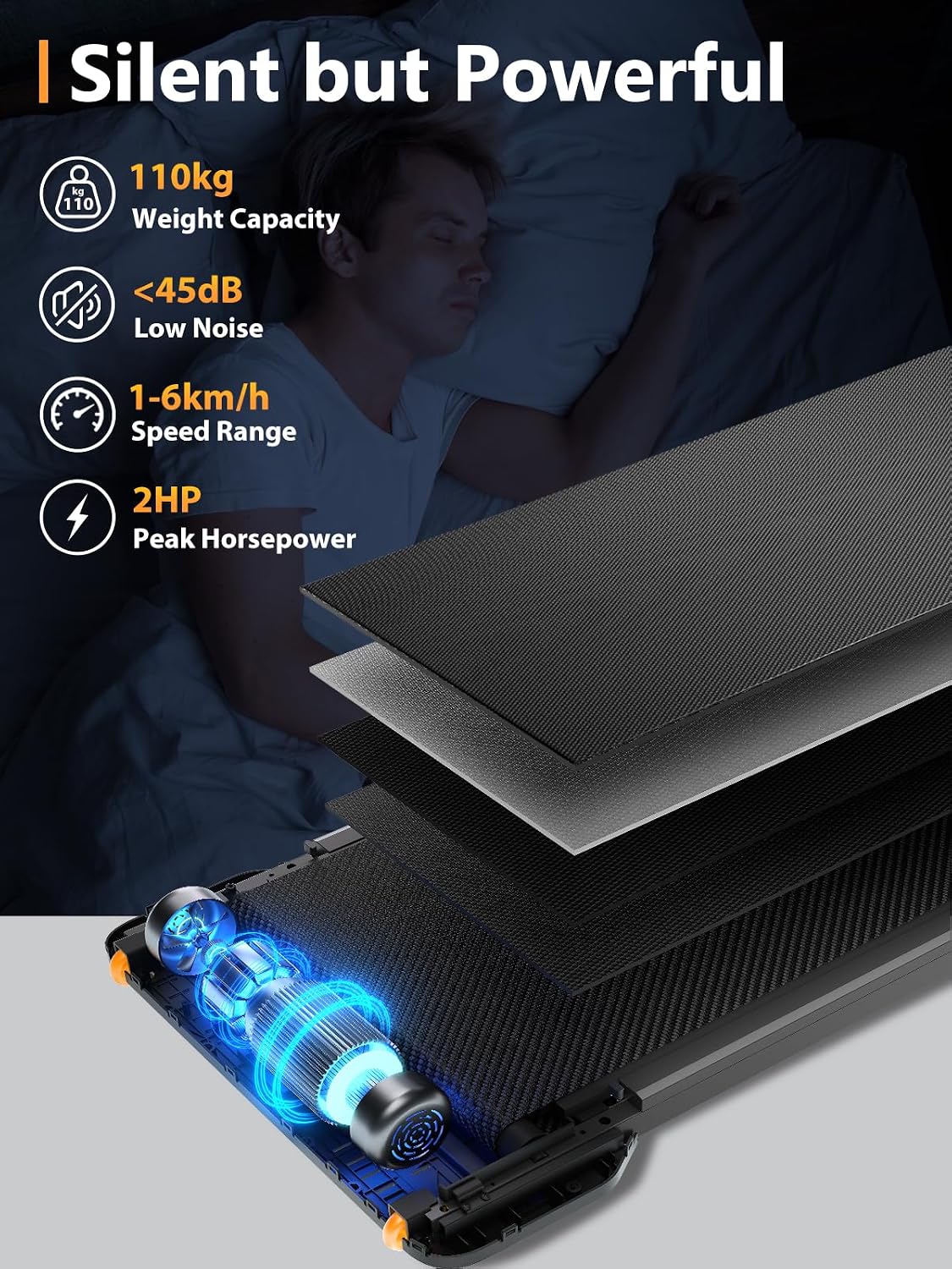 WalkingPad Z1 Foldable Under Desk Treadmill 6Km/h, Compact Home Walking Pad