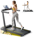 Folding Treadmill with 12% Incline, 6 in 1 Treadmills for Home/Office, Heart Rate, 16KM/H Portable Treadmill, 2.5HP Under Desk Walking Pad, Dual LED Screen, App, Bluetooth Speaker