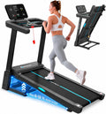 GEOTECH Foldable Treadmill for Home with 15% Auto Incline, 5.0HP Brushless Motor, 14KM/H Running Machine Walking Machine with Handle, Heavy Duty Treadmill for Heavy People 180KG, Large Running Belt