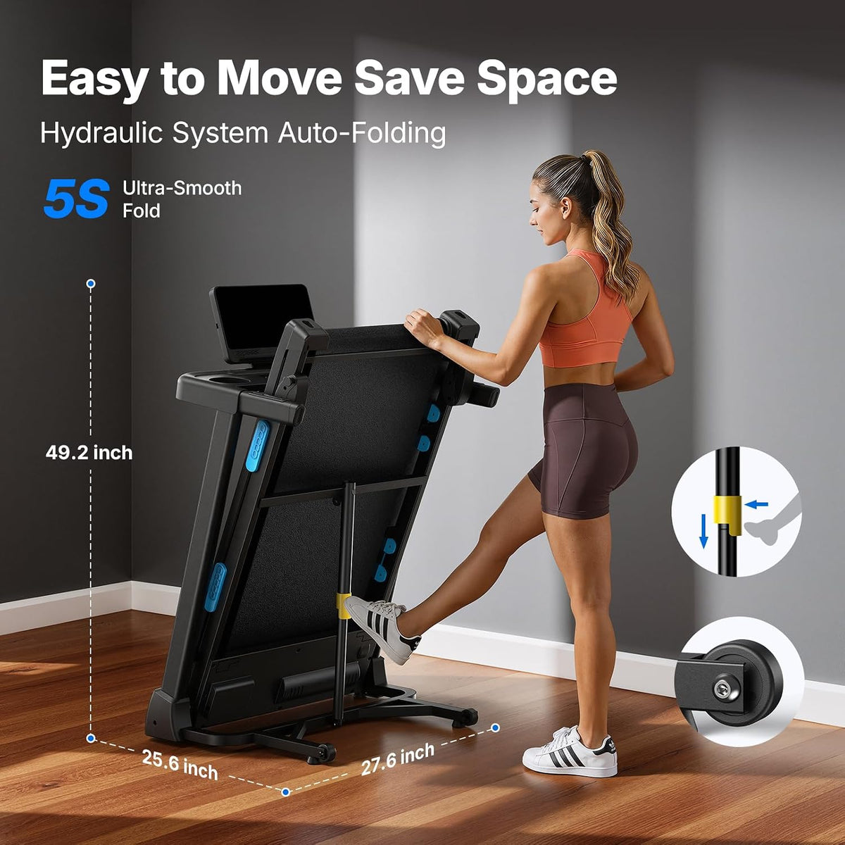 MERACH Performance Folding Treadmill for Home with Reinforced Steel Frame
