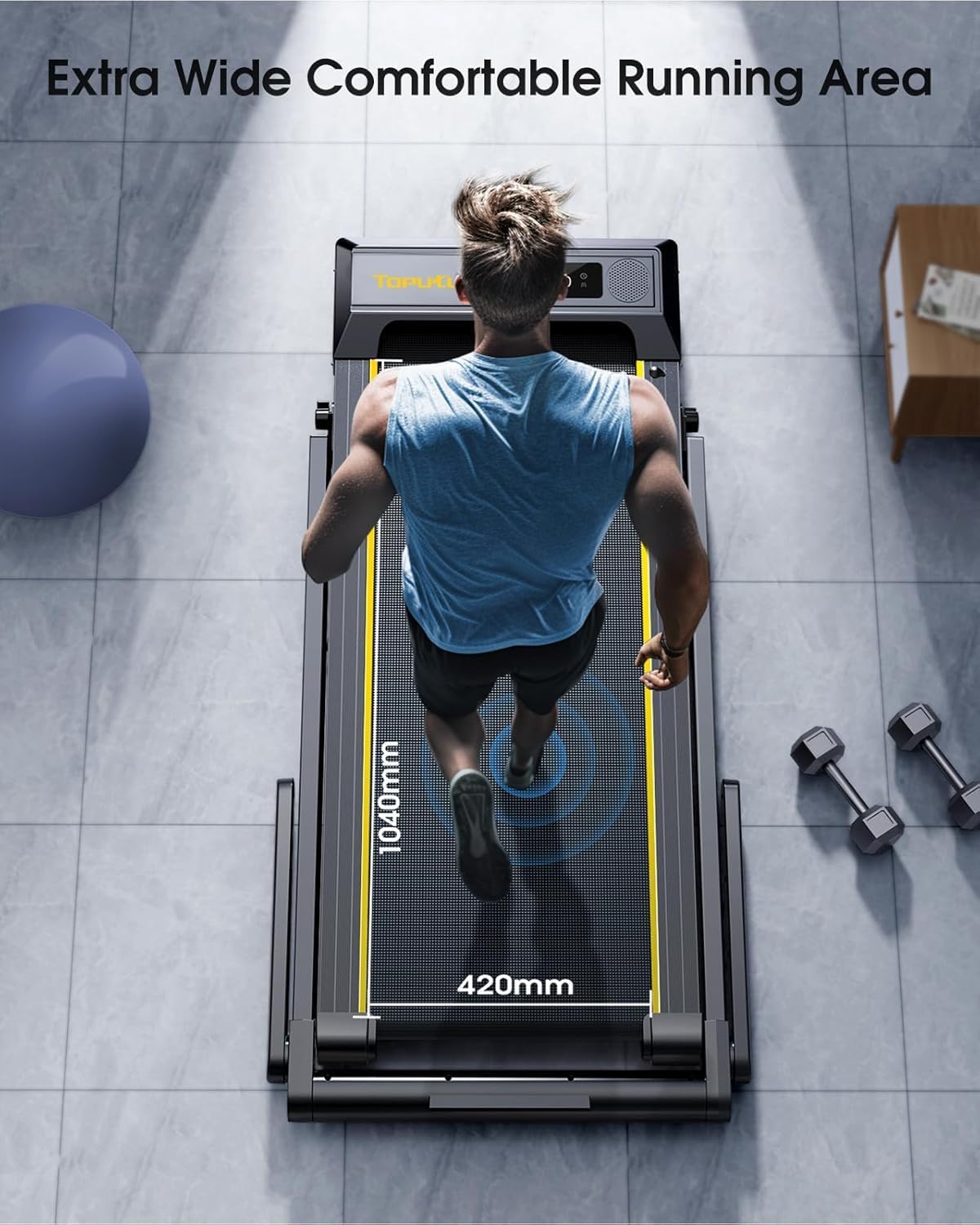 Folding Treadmill with 12% Incline, 6 in 1 Treadmills for Home/Office, Heart Rate, 16KM/H Portable Treadmill, 2.5HP Under Desk Walking Pad, Dual LED Screen, App, Bluetooth Speaker