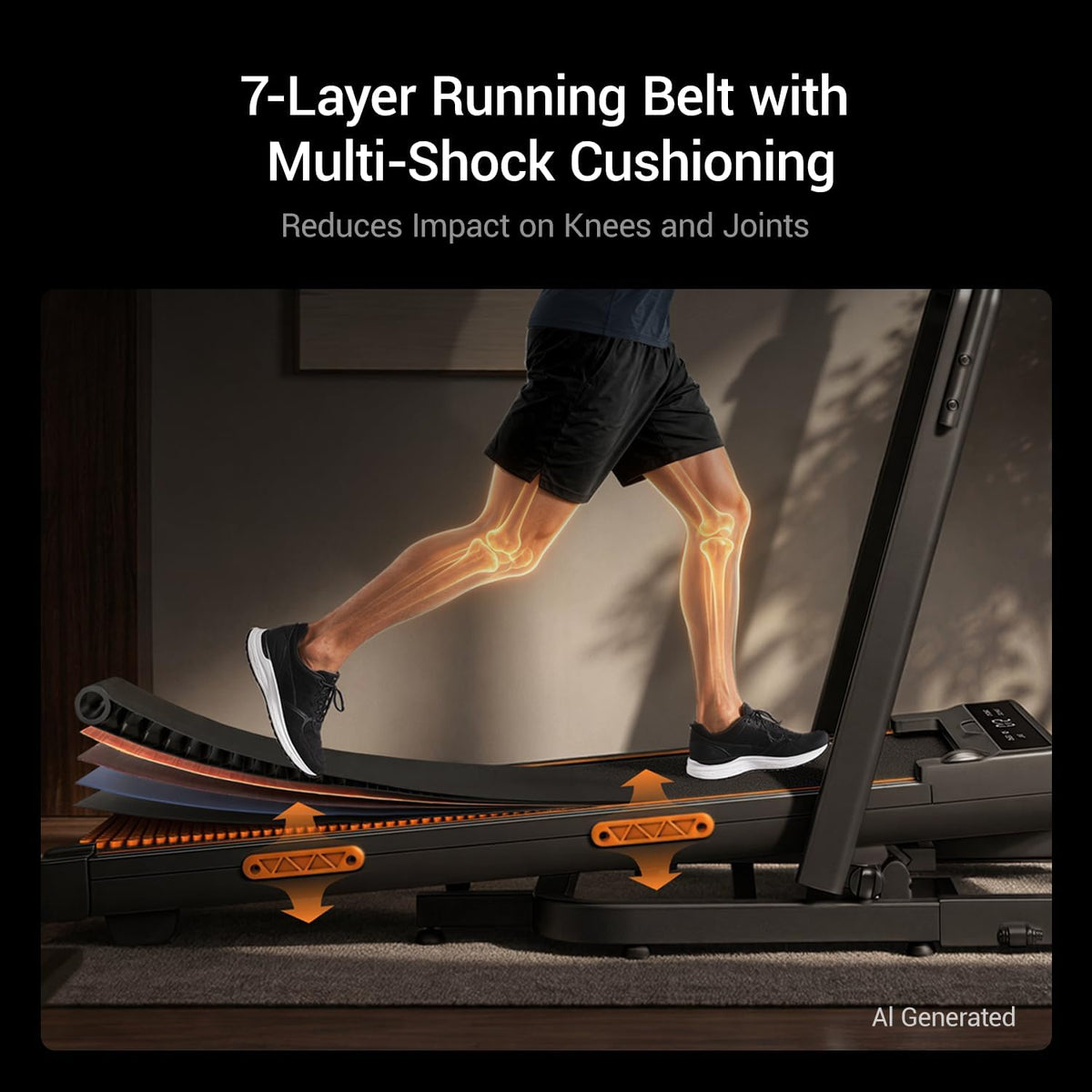 40% Manual Incline Walking Pad, 1-10KM/H Treadmills for Home, Max.159KG