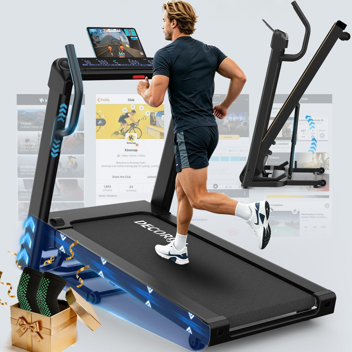 Foldable Treadmill,4.5HP,20 Level Auto Incline,16km/h,150KG limited