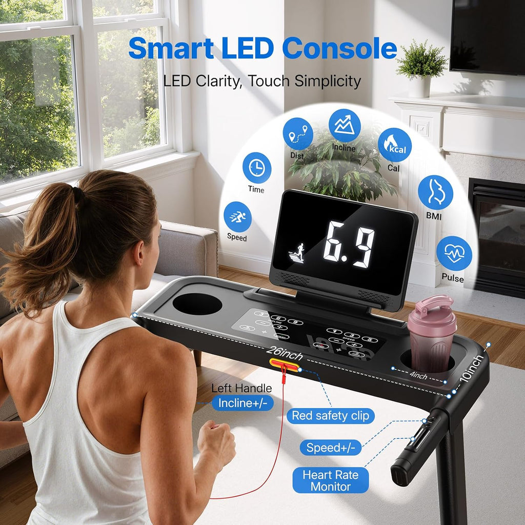 MERACH Performance Folding Treadmill for Home with Reinforced Steel Frame