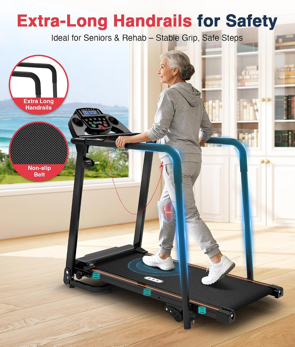 Redliro Treadmill for Seniors with Long Handrail-Walking Treadmill for Home