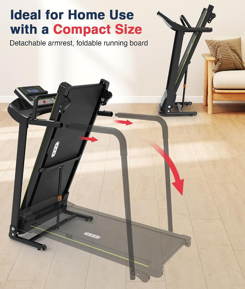 Redliro Walking Treadmill for Seniors with Long Handrails for Home