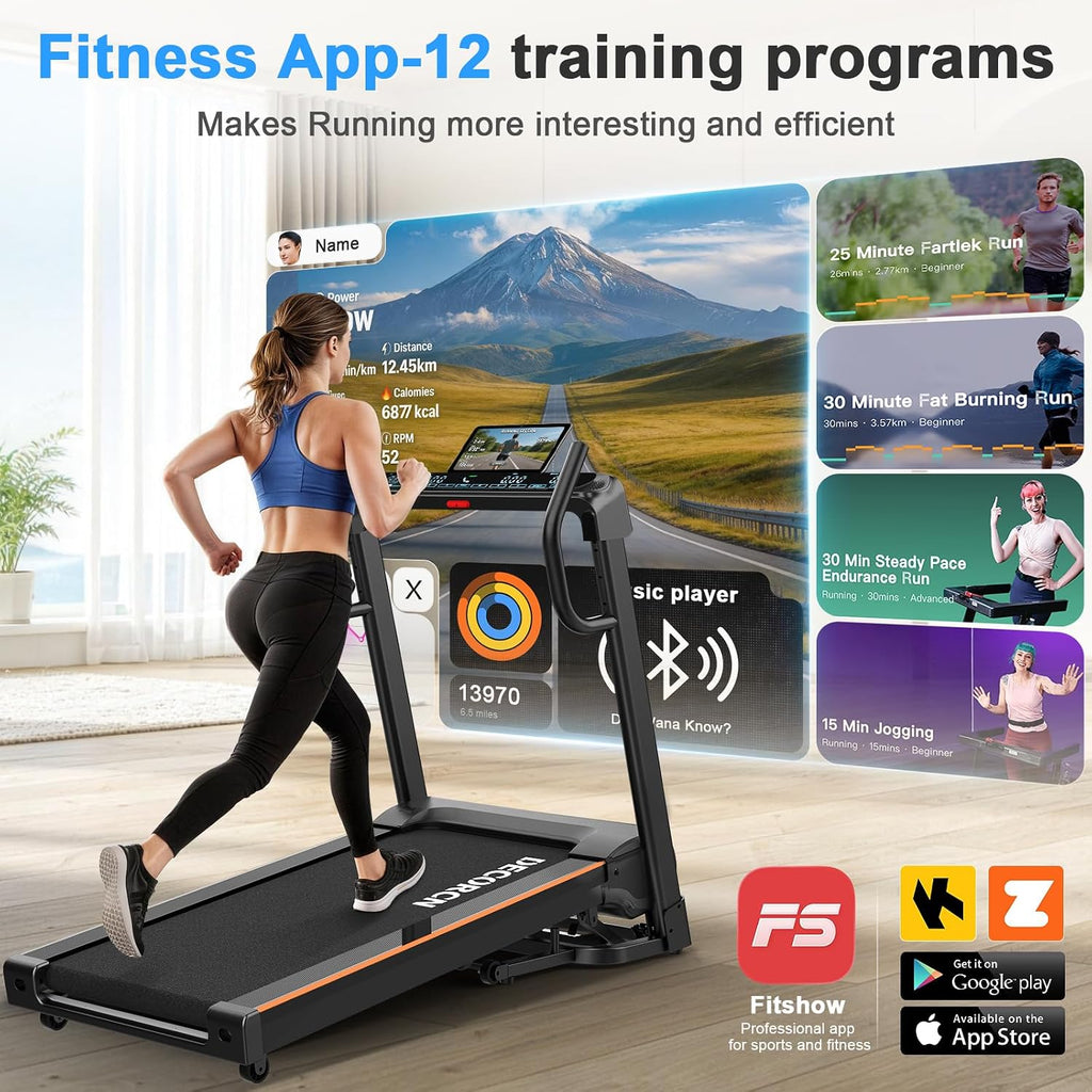 Treadmills for Home Foldable,4.5HP,20 Level Auto Incline,150KG Duty