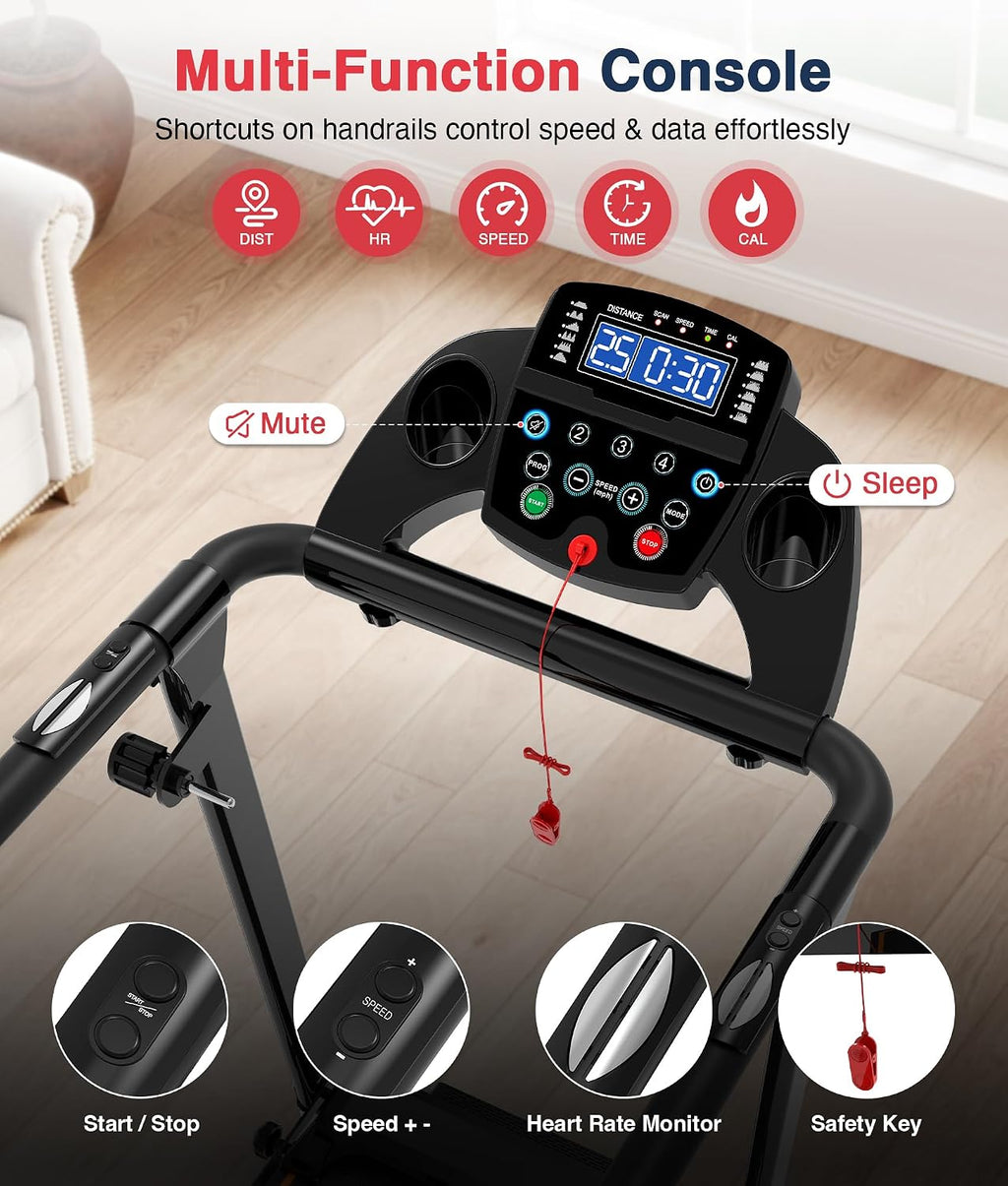 Redliro Treadmill for Seniors with Long Handrail-Walking Treadmill for Home