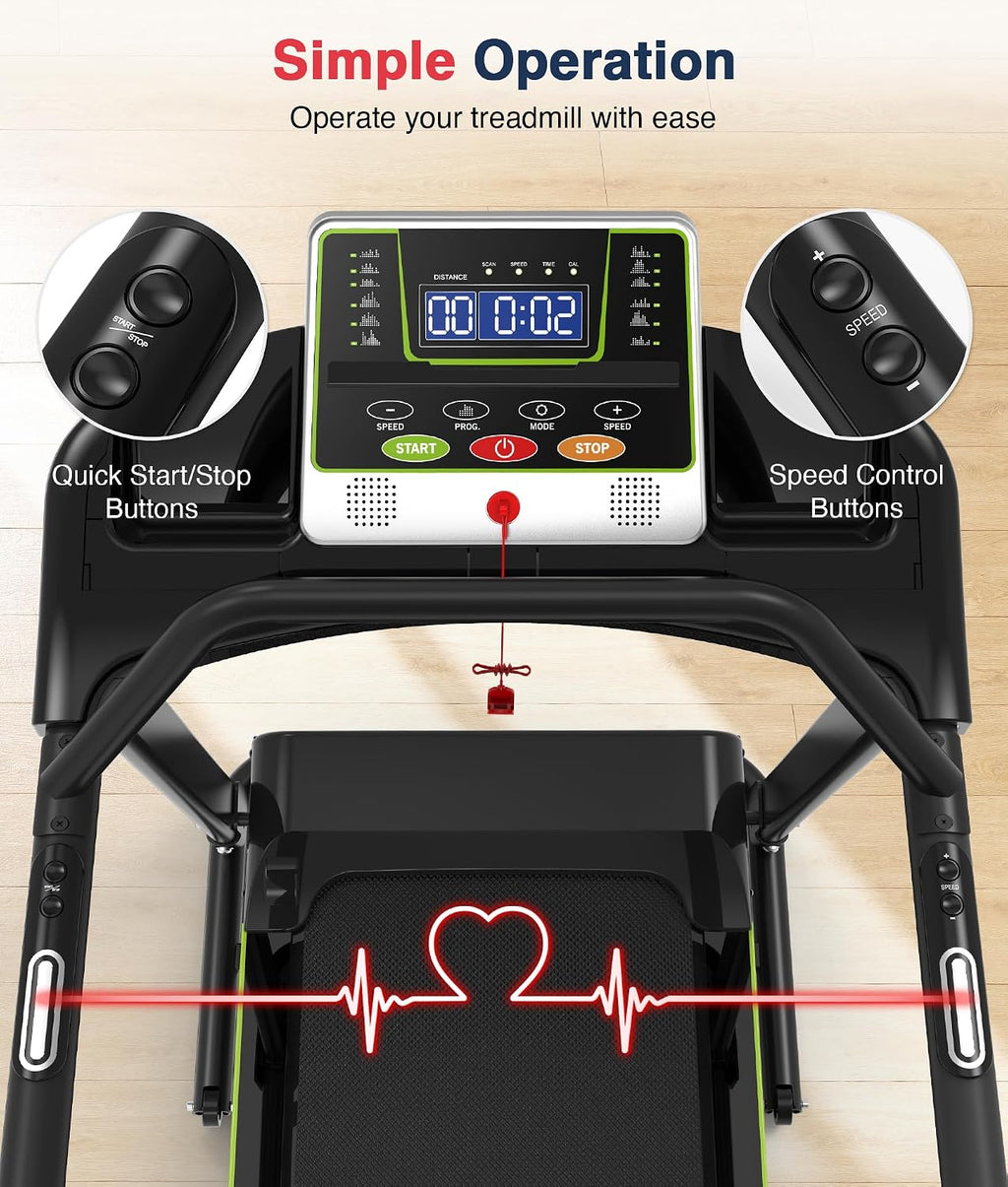 Redliro Walking Treadmill for Seniors with Long Handrails for Home