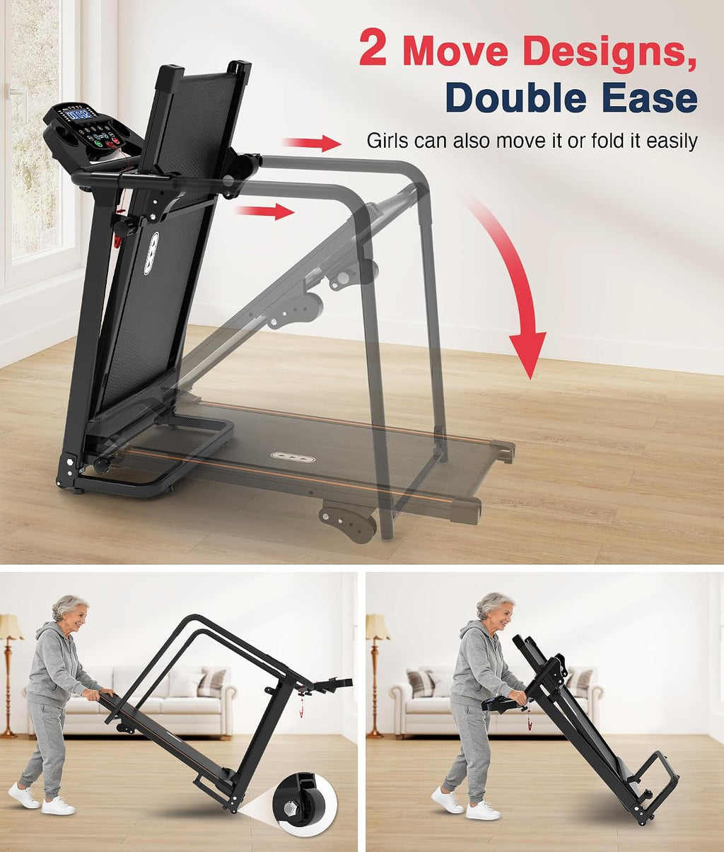 Redliro Treadmill for Seniors with Long Handrail-Walking Treadmill for Home